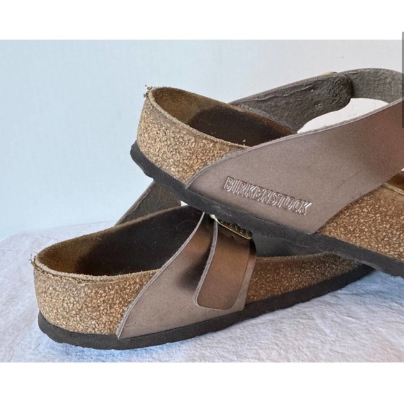 Birkenstock Womens Silver Gizeh Strap Thong Sandals Size 39 US 8.5 9 - Picture 2 of 5